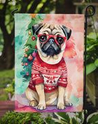 Pug Christmas Garden Flag