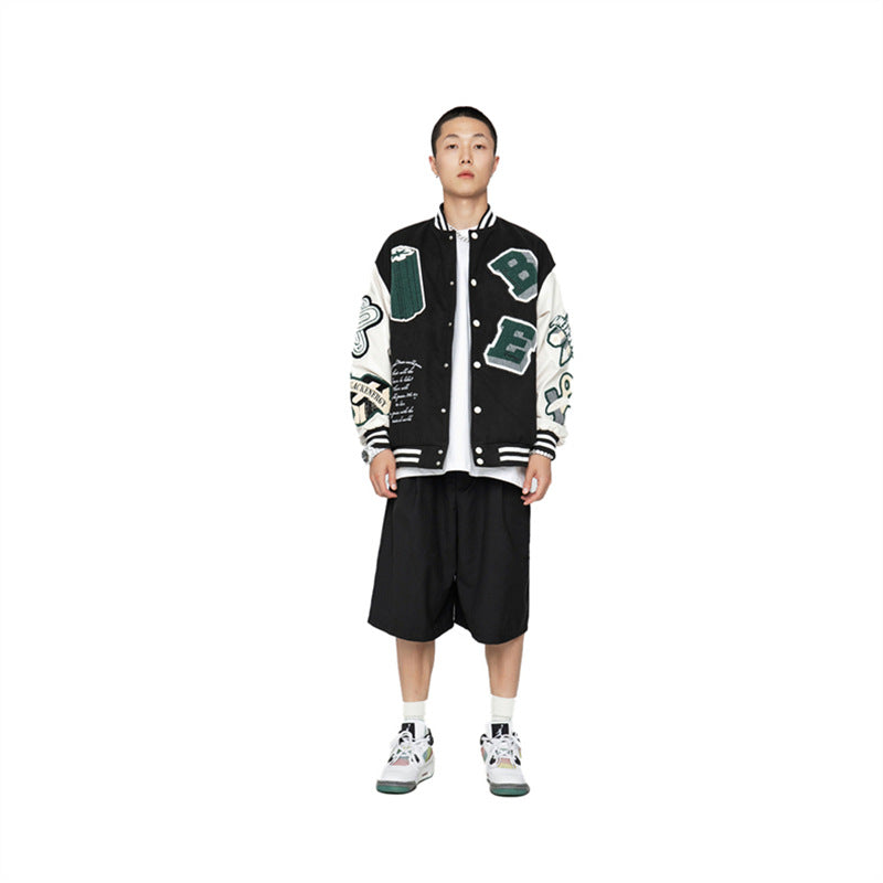 New Heavy Industry Casual Loose Trend Embroidery Jacket