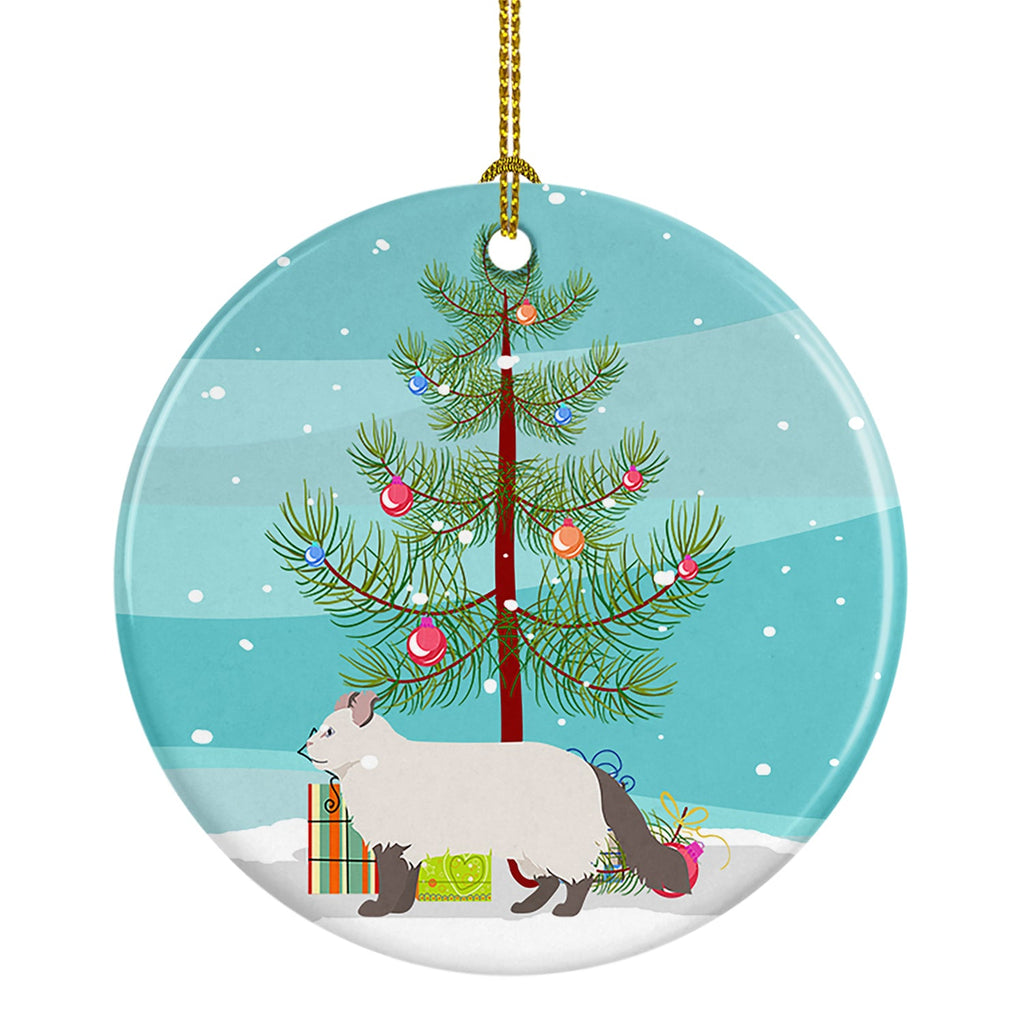 American Curl Cat Christmas Ceramic Ornament