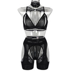 Sensual Sheer Lace Lingerie Set with Cutout Design