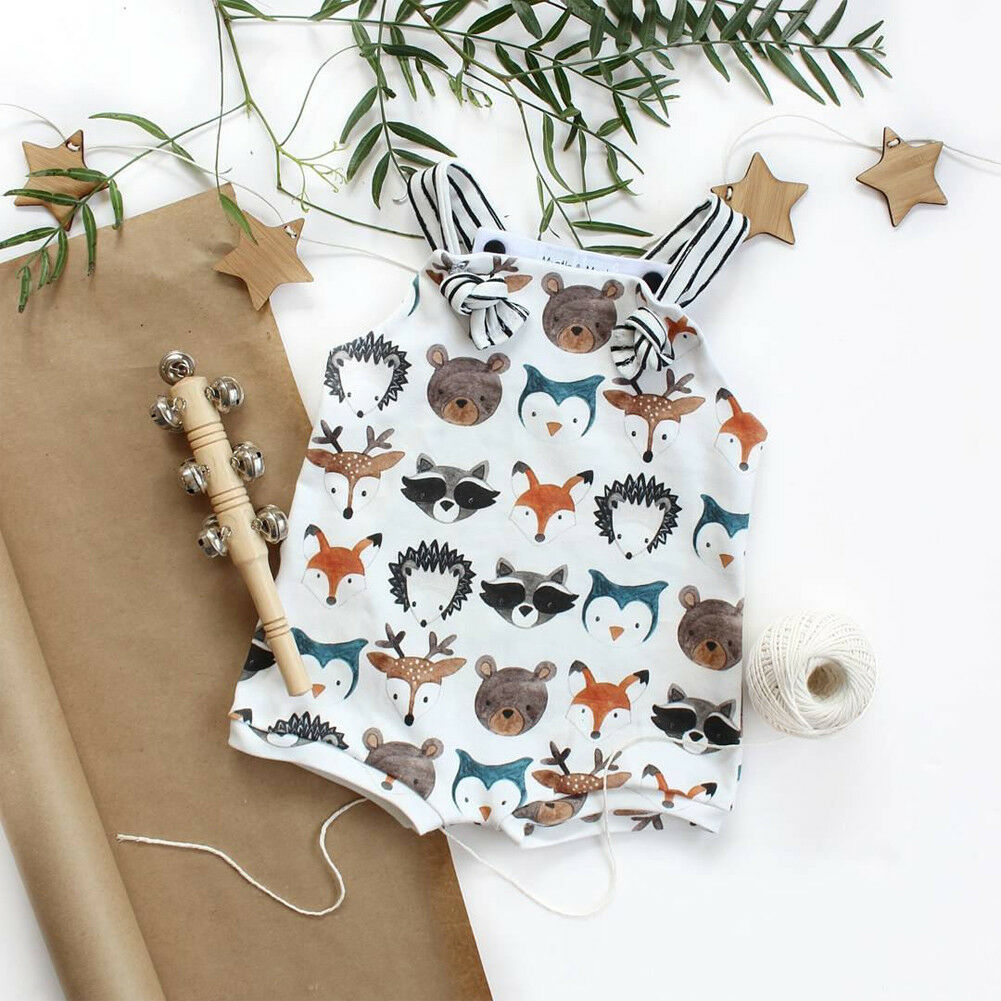 Summer Baby Bodysuit with Fox Design for Infants