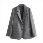 French Pinstripe Wool Blend Suit Skirt Set