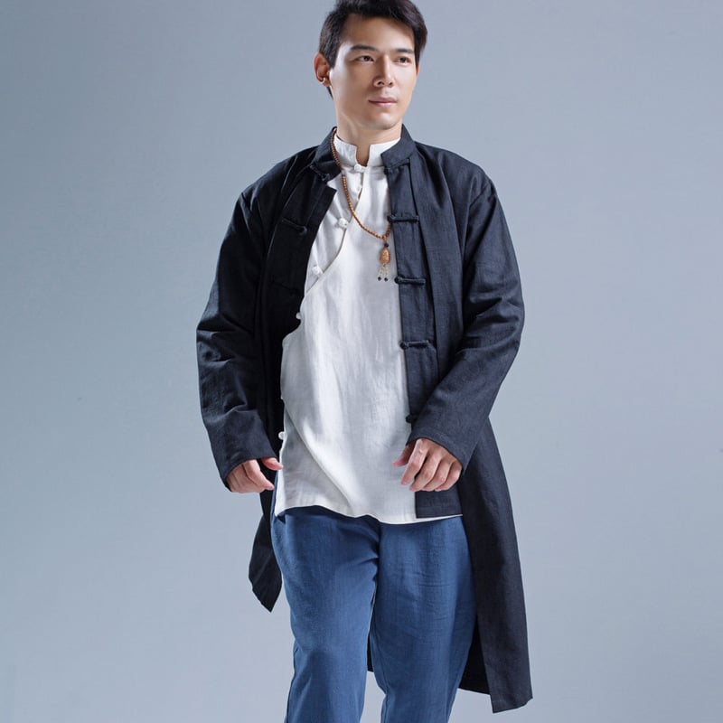 Men's Loose Ramie Casual Windbreaker Jacket