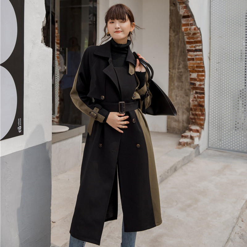 Mid-Length Lace-Up Trench Coat for Women