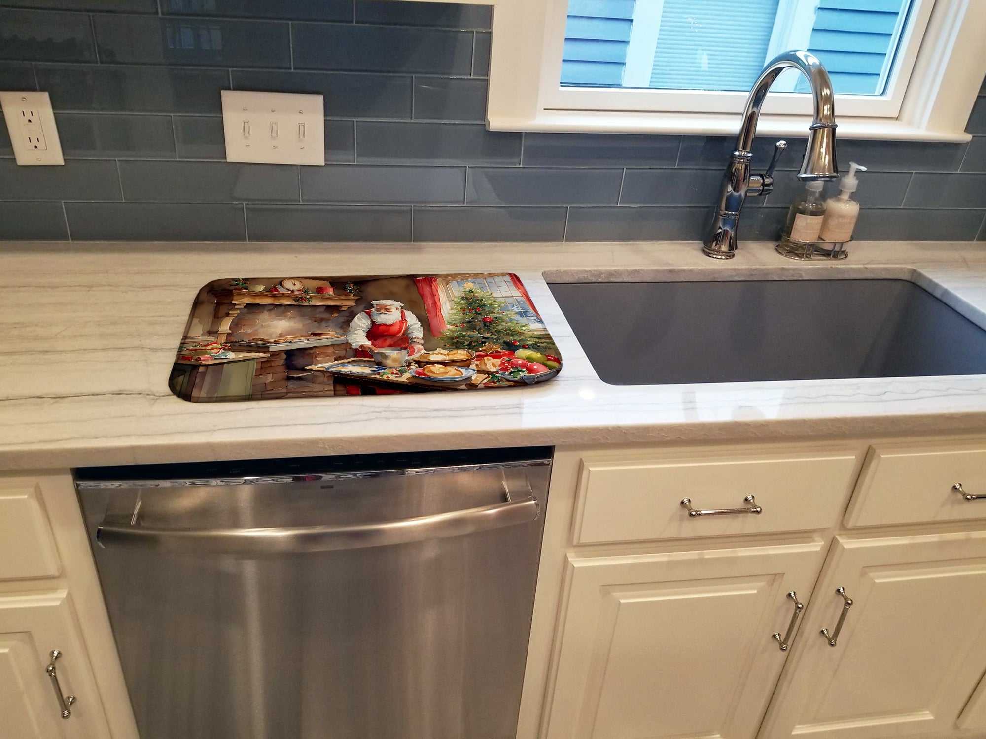 Cookies with Santa Claus Dish Drying Mat