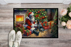 Bluetick Hound and Santa Claus Doormat