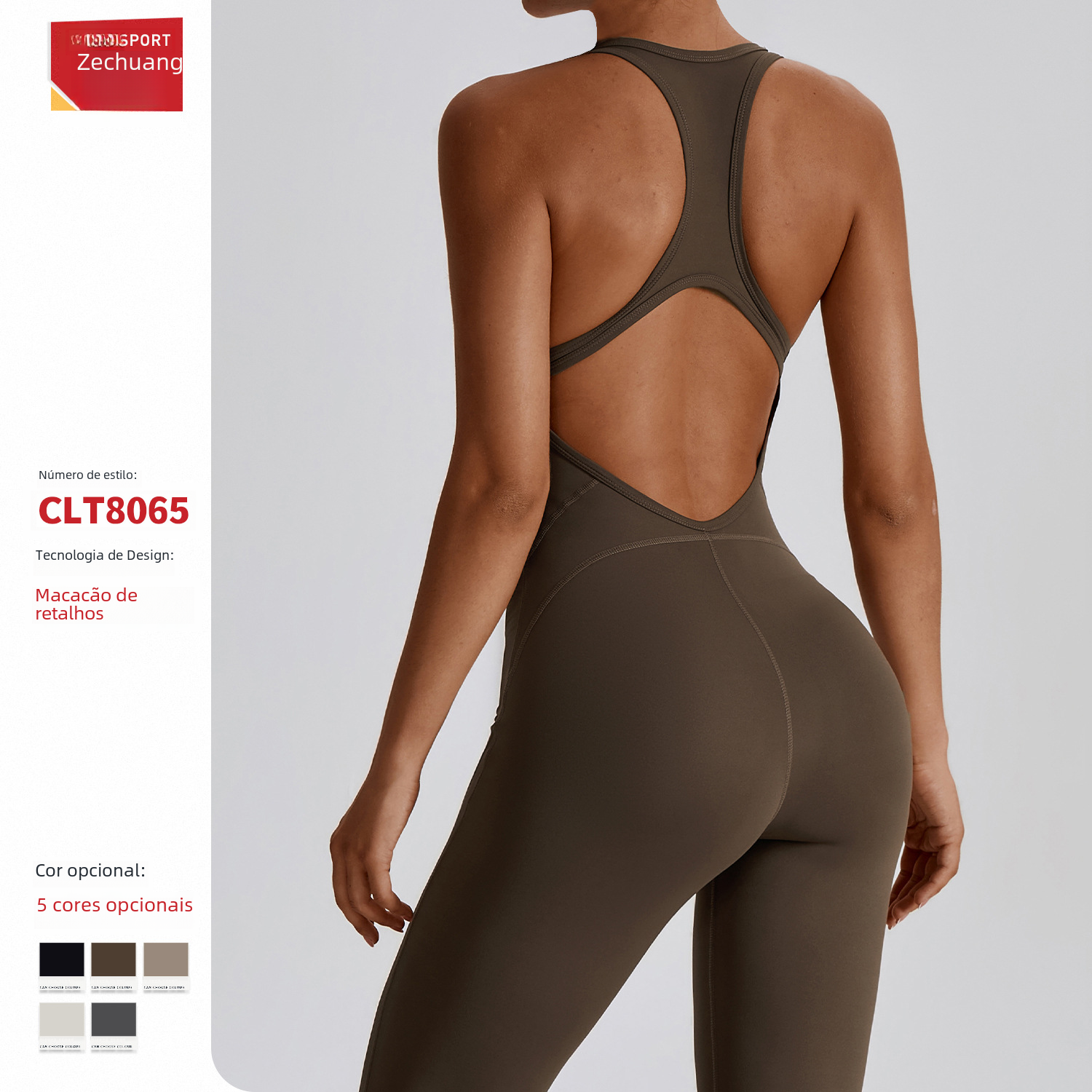 High Elasticity Women's Yoga Bodysuit with Open Back
