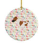 Smooth Fox Terrier Merry Christmas Ceramic Ornament