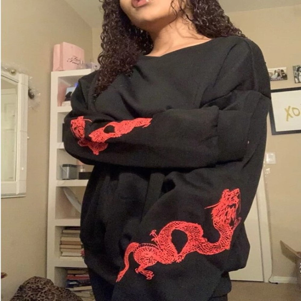 Long Sleeve Ssangyong Element Print Sweatshirt | Streetwear