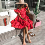 Summer Casual Loose Short Sleeve Dress for Women