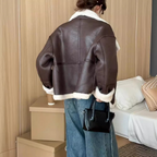 Grain Leather Coat
