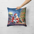 Manchester Terrier and Santa Claus Throw Pillow
