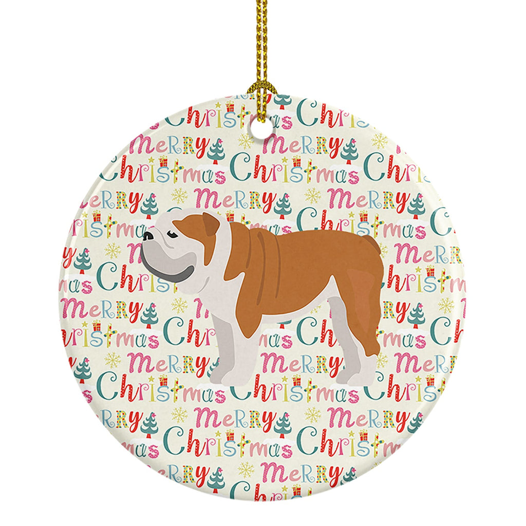 English Bulldog #1 Merry Christmas Ceramic Ornament