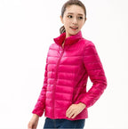 Lightweight Down Jacket Women's Solid Color Stand-up Collar