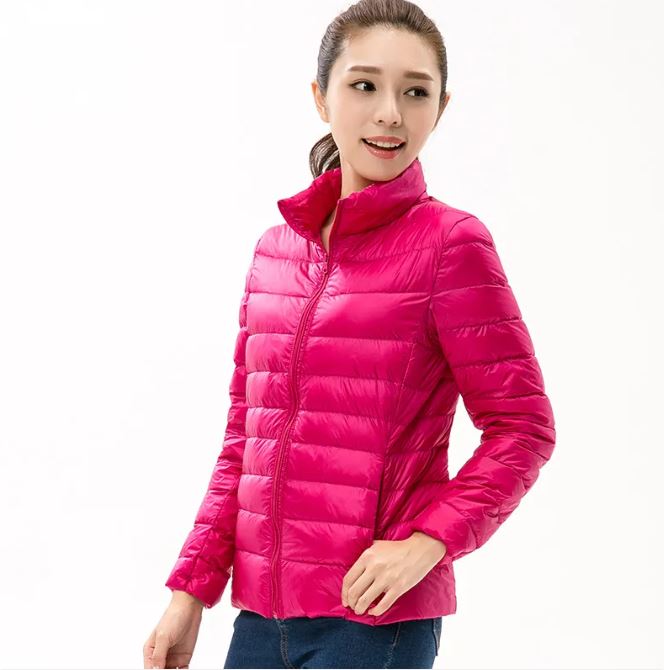 Lightweight Down Jacket Women's Solid Color Stand-up Collar