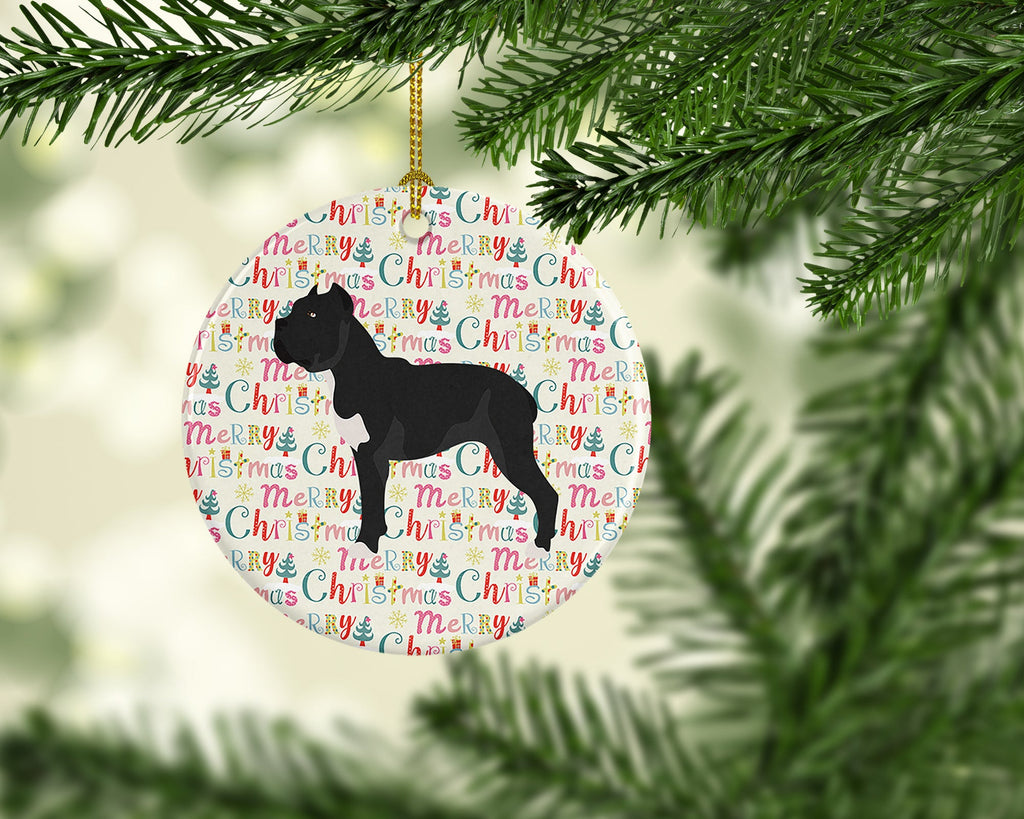 Cane Corso Merry Christmas Ceramic Ornament