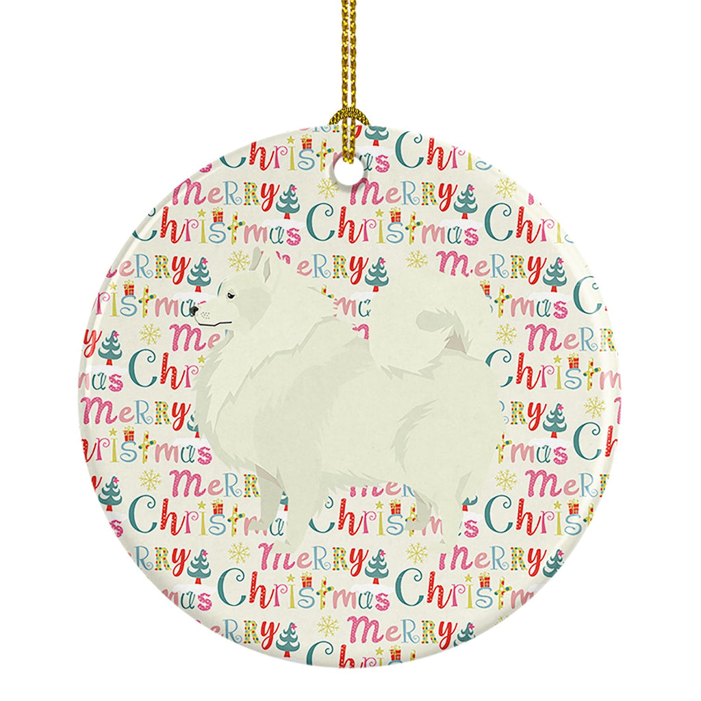 Spitz Merry Christmas Ceramic Ornament
