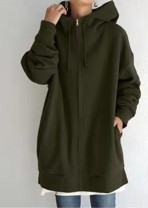 Long Hoodie Fleece Sweater | Streetwear