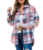 Casual Checkered Flannel Button-Down Jacket