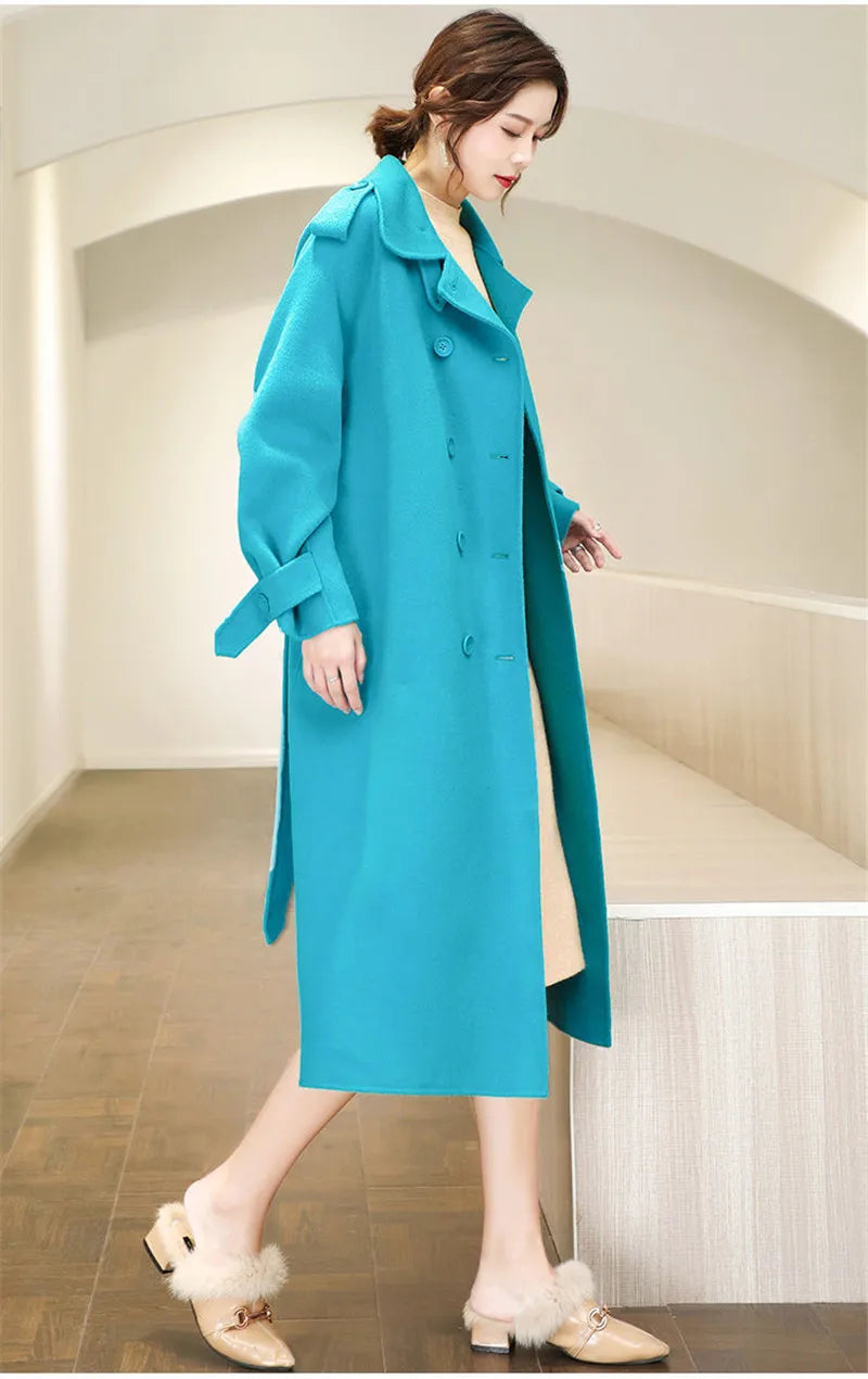 Women's Mid-length Double-sided Woolen Coat