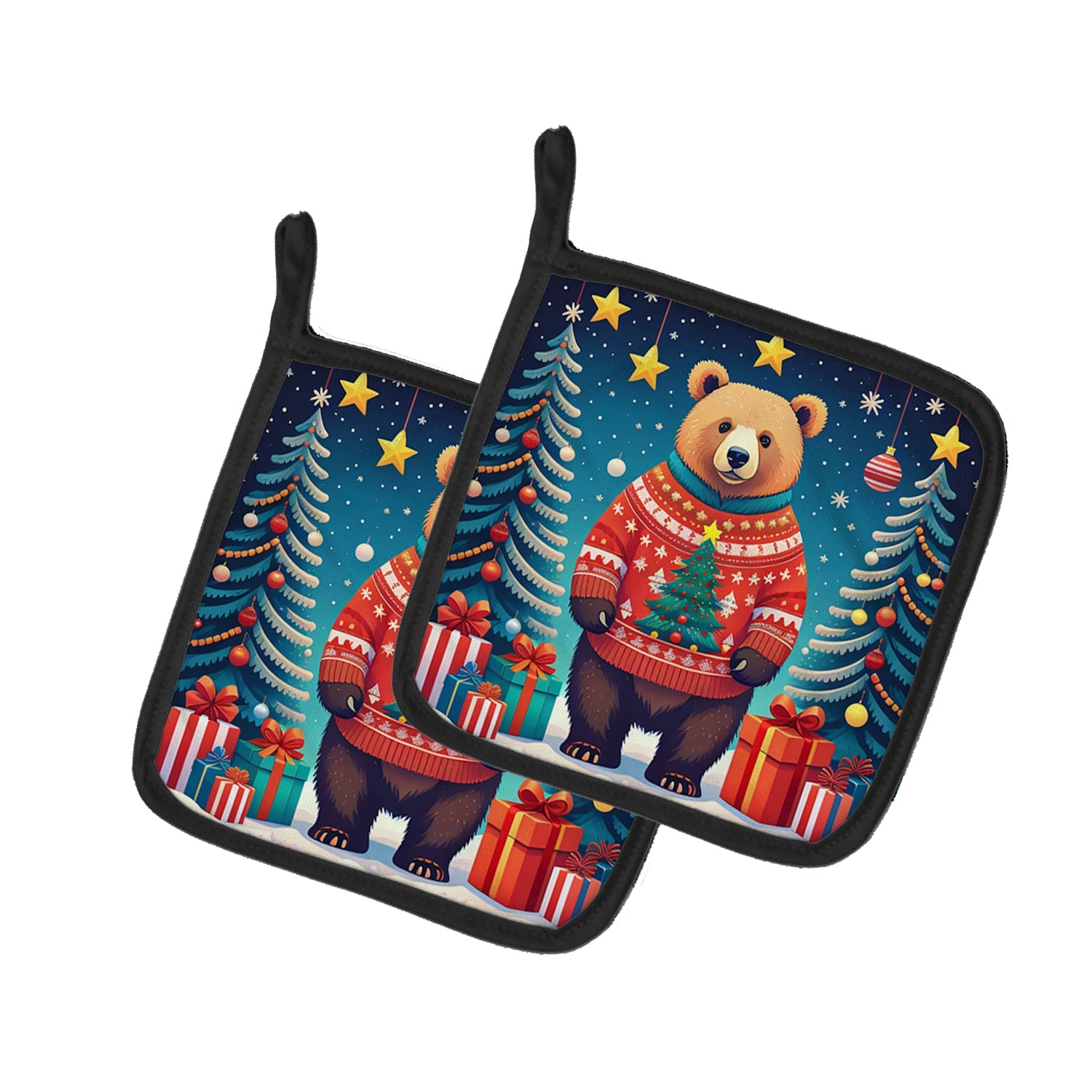 Bear Christmas Pair of Pot Holders