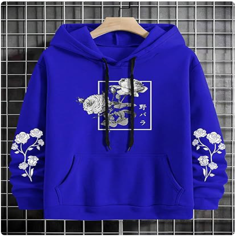 Rose Print Casual Sweatshirt | Streetwear