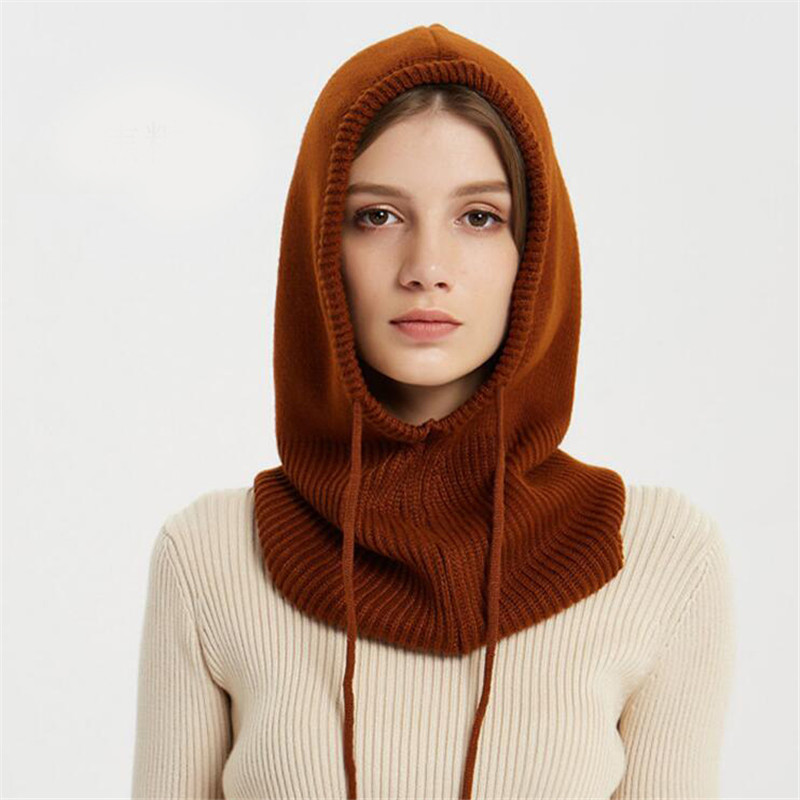Cozy Knit All-in-One Hat & Scarf Pullover | Streetwear