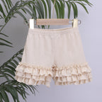 2019 Kids Cotton Ruffle Hem Shorts for Girls