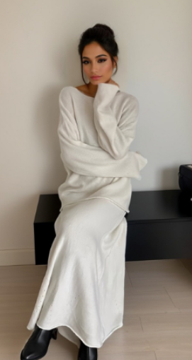 Knitted Camel Set Sweater (One Piece)