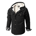 Thick Mid-Length Men's Cotton Coat with Hood