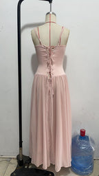 Mesh Spaghetti Strap Waist Dress