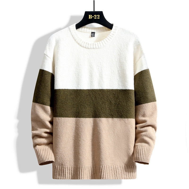 Loose Fit Knit Sweater in Trendy Lazy Style