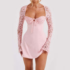 Lace Long Sleeve Corset Dress