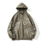 High Street Hip Hop Graffiti Embroidered Hoodie | Streetwear