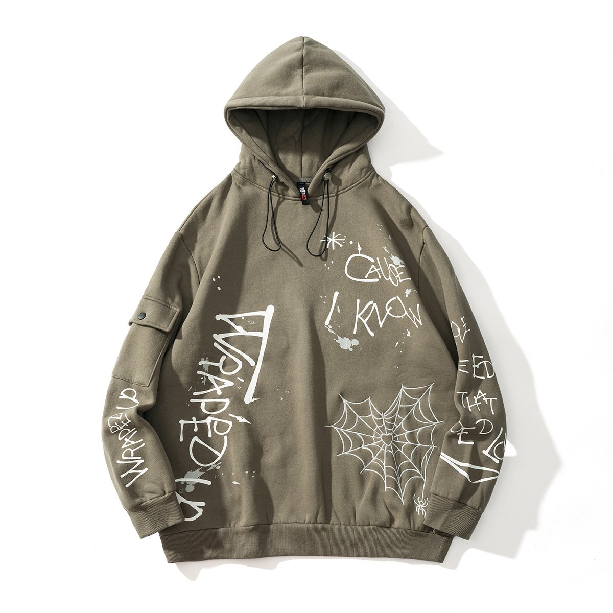 High Street Hip Hop Graffiti Embroidered Hoodie | Streetwear