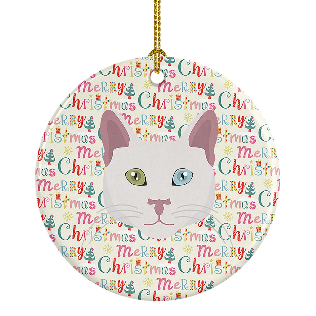Khao Manee Cat Christmas Ceramic Ornament