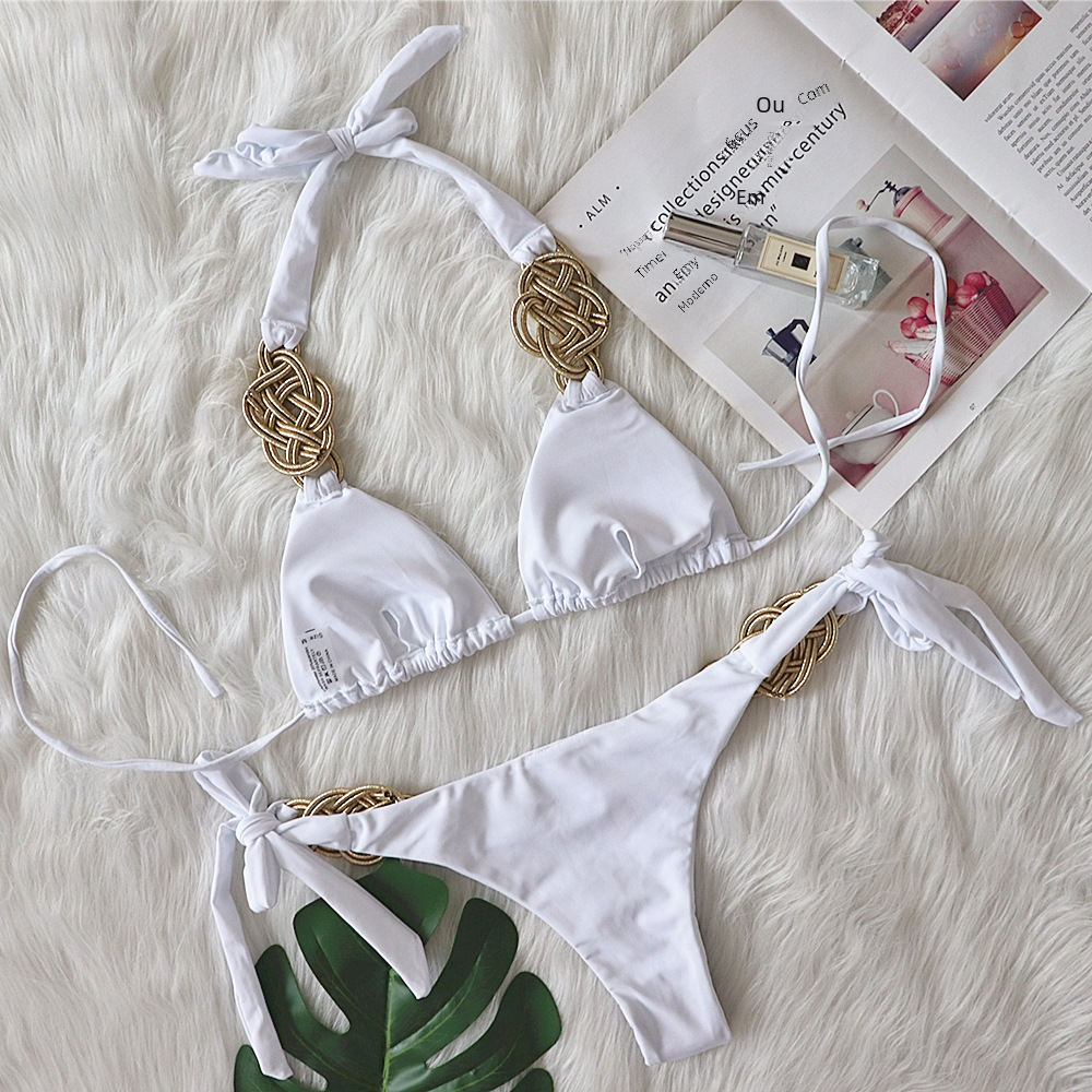 2021 New Solid Color Bikini - Handmade Women's Swimwear