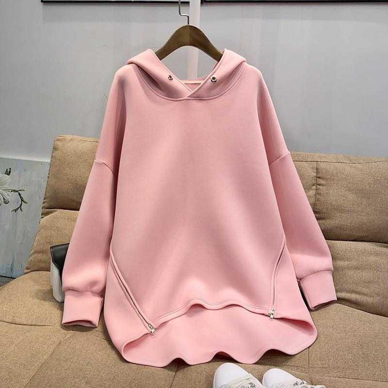 Five-Color Hooded Zipper Casual Sweater