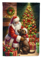 Labrador Retriever and Santa Claus House Flag