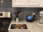 Bloodhound and Santa Claus Glass Cutting Board