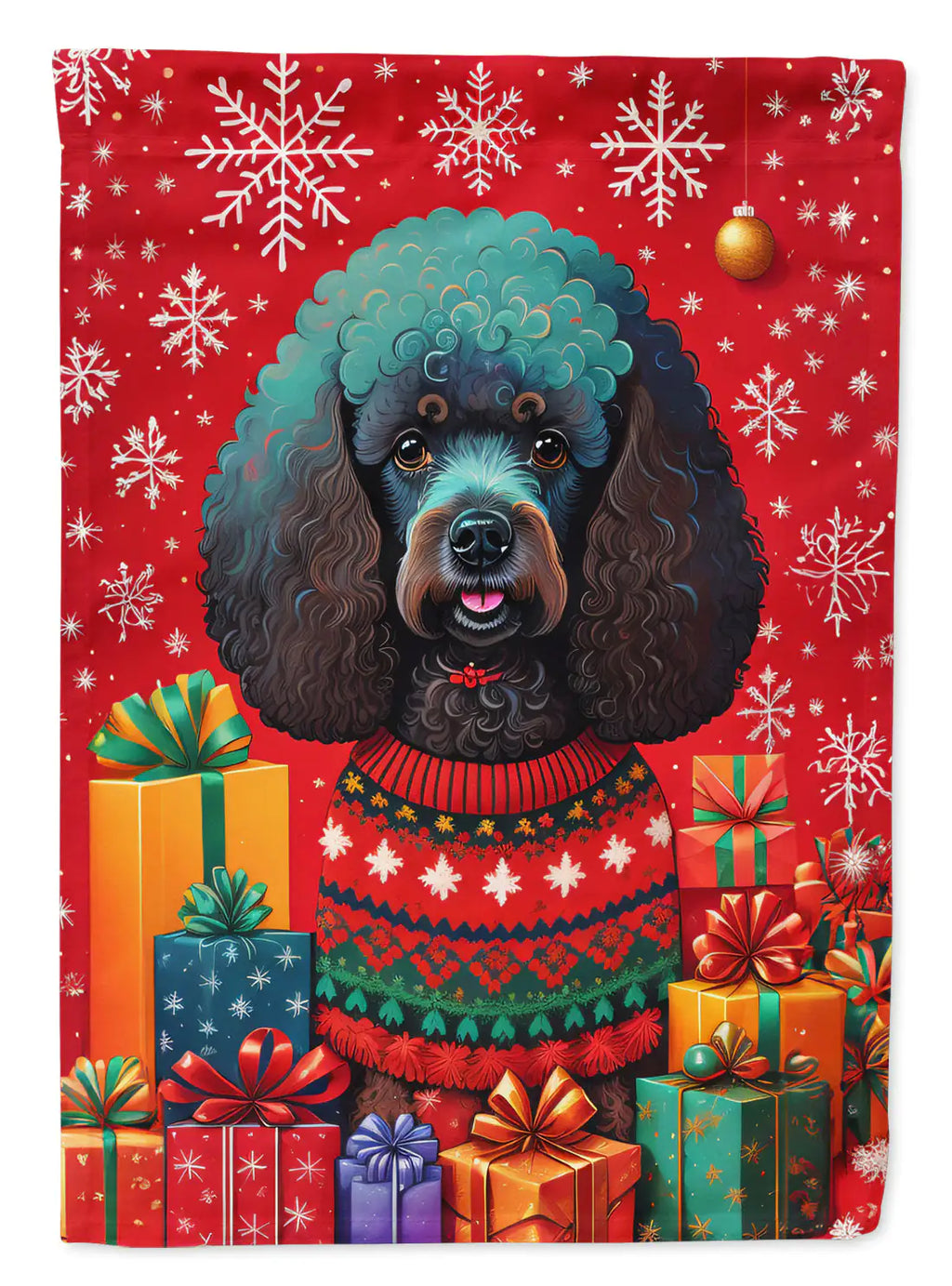Poodle Holiday Christmas Garden Flag