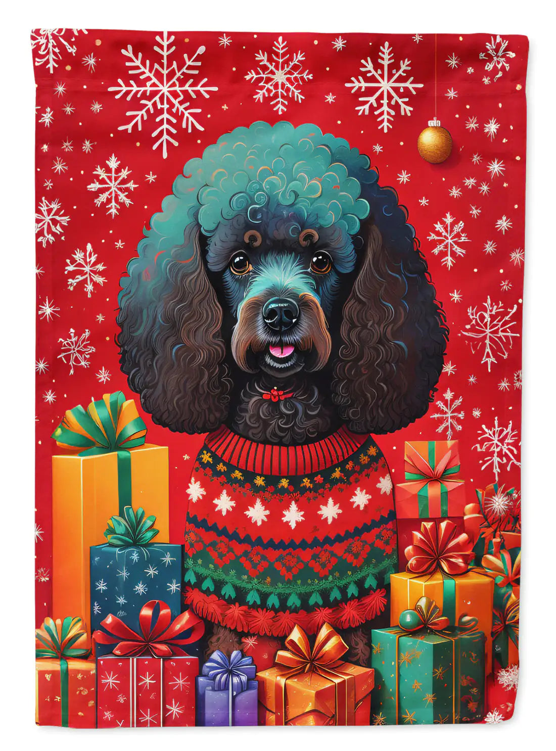 Poodle Holiday Christmas Garden Flag