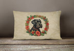 Giant Schnauzer Christmas Flowers Throw Pillow