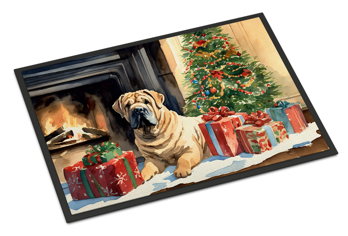Shar Pei Cozy Christmas Doormat