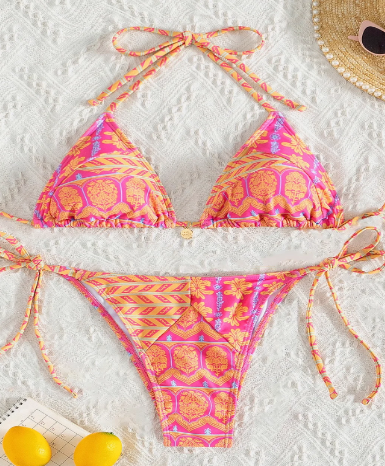 Bella's™ Jessie Print Tie Sexy Bikini (One Piece)