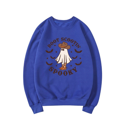 Boot Scootin' Spooky Halloween Cowboy Ghost Hoodie | Streetwear