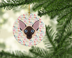Colorpoint Shorthair Cat Christmas Ceramic Ornament