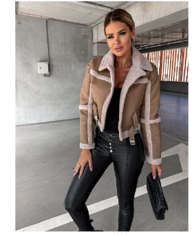 Fashionable Long Sleeve Fur Coat for Autumn and Winter