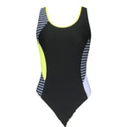 Color-Block Athletic One-Piece Swimsuit