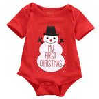 Christmas Baby Onesie with Triangle Design and Snowman